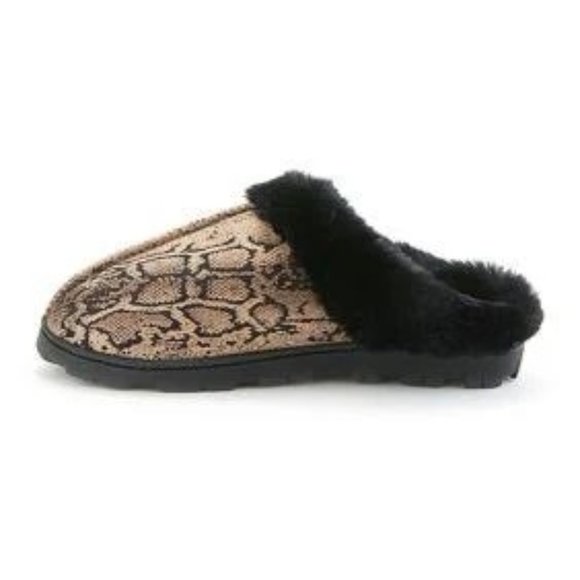 Jessica Simpson Snake Print Slippers with Faux Fur - Picture 2 of 5